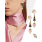 Rose dorée 18K Ohrhänger mit Süßwasserperlen, Rosenquarz, Onyx Rose dorée 18K Ohrhänger mit Süßwasserperlen, Rosenquarz, Onyx