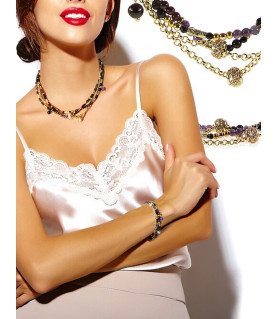 Améthyste 2-tlg.Set,14K Collier und Armband, Granat, Amethyst, Onyx – Schmucksets – Ansicht 3