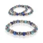Flex Perlenarmband mit Chalcedon, Murano Perlen, 8,5-9 mm