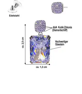 Iceberg Glas-Kristall-Zirkonia Ohrringe – Ohrringe – Ansicht 3