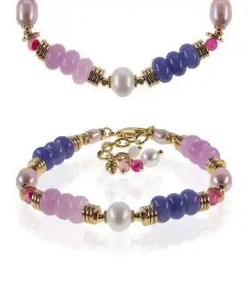 Vacances Perlenarmband mit Chalcedony, Onyx – Armbänder – Ansicht 1