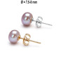 Classique Süßwasserperlen Ohrstecker 7.5-8mm, Flieder/Purple Farbe Classique Süßwasserperlen Ohrstecker 7.5-8mm, Flieder/Purple Farbe