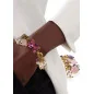 Tessin Gliederarmband mit 24K Gold, echten Perlen, Rosenquarz & Amethyst