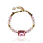 Tessin Armband mit Pinkem Glasstein, Perlen & Turmalin – 24K/18K vergoldet Tessin Armband mit Pinkem Glasstein, Perlen & Turmalin – 24K/18K vergoldet