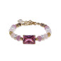 Tessin Armband mit Pinkem Glasstein, Perlen & Turmalin – 24K/18K vergoldet Tessin Armband mit Pinkem Glasstein, Perlen & Turmalin – 24K/18K vergoldet